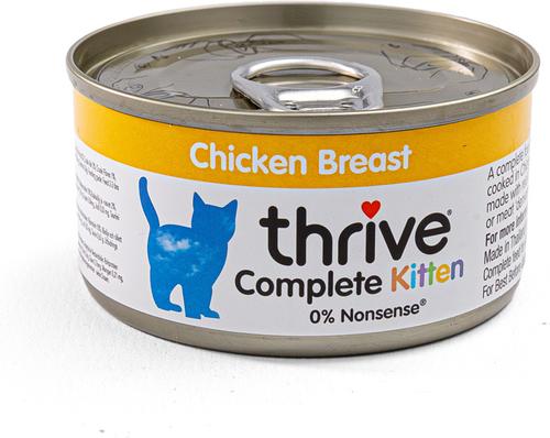 Show full view: Thrive Kitten Chicken Breast Bits in Broth Wet Cat Food, 75-g can, case of 12 slide 3 of 5