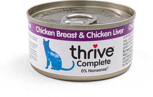 Show full view: Thrive Chicken Breast & Chicken Liver Bits in Broth Wet Cat Food, 75-g can, case of 12 slide 3 of 5