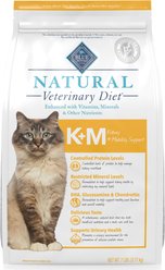 Blue Buffalo Natural Veterinary Diet K+M Kidney + Mobility Support Grain-Free Dry Cat Food, 7-lb bag