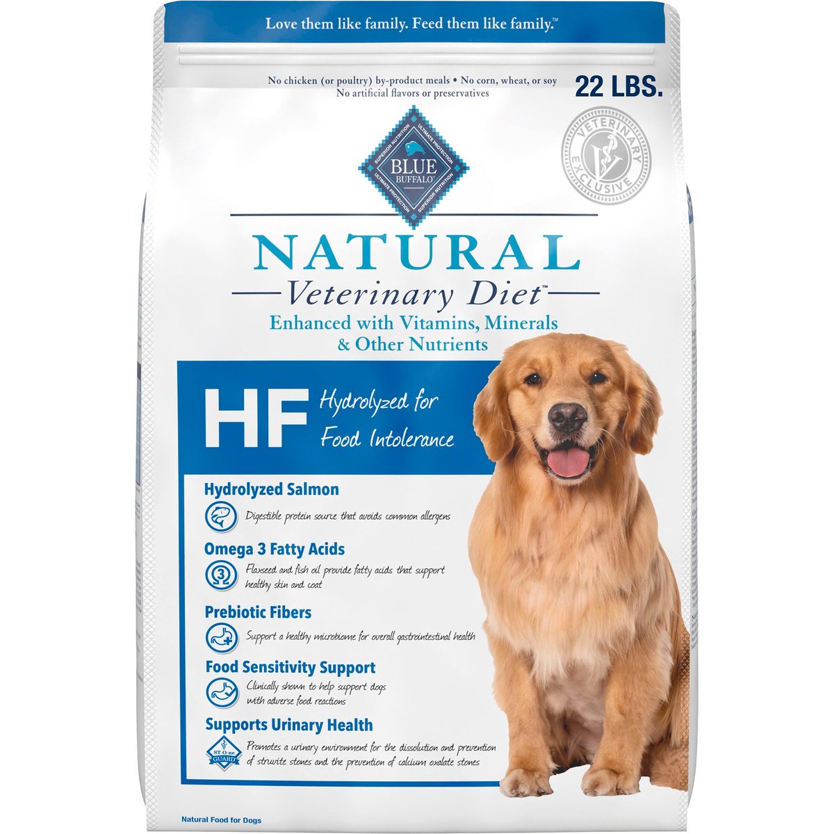 22-lb bag HF Hydrolyzed for Food Intolerance Grain-Free Dry Dog Food Blue Buffalo Natural Veterinary Diet