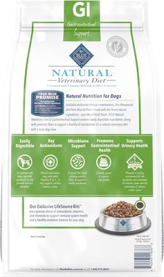 Show full view: Blue Buffalo Natural Veterinary Diet GI Gastrointestinal Support Dry Dog Food, 6-lb bag slide 3 of 13