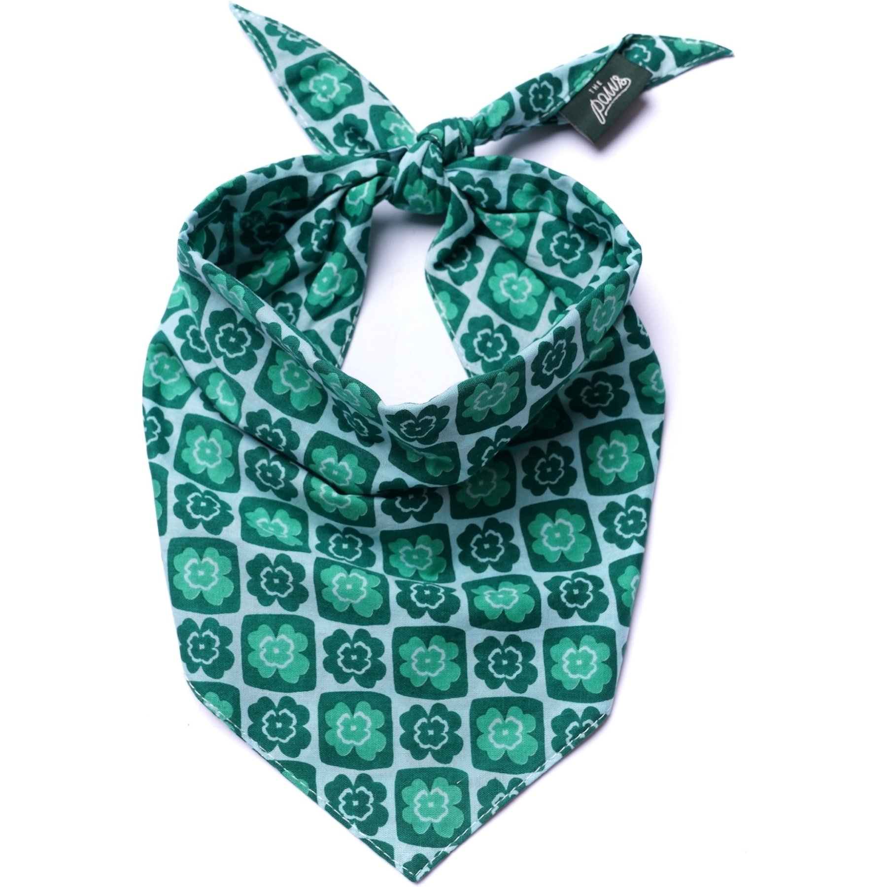 The Paws Shamrock Dog & Cat Bandana, Green, Large