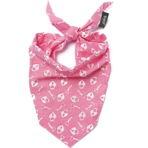 The Paws Valentine's Day Love Lock Dog & Cat Bandana, Pink, Small