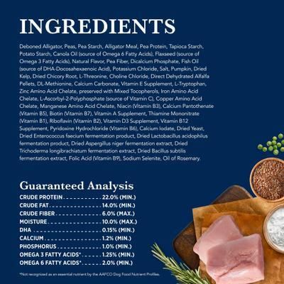 Show full view: Blue Buffalo Natural Veterinary Diet NP Novel Protein Alligator Dry Dog Food, 22-lb bag slide 6 of 12