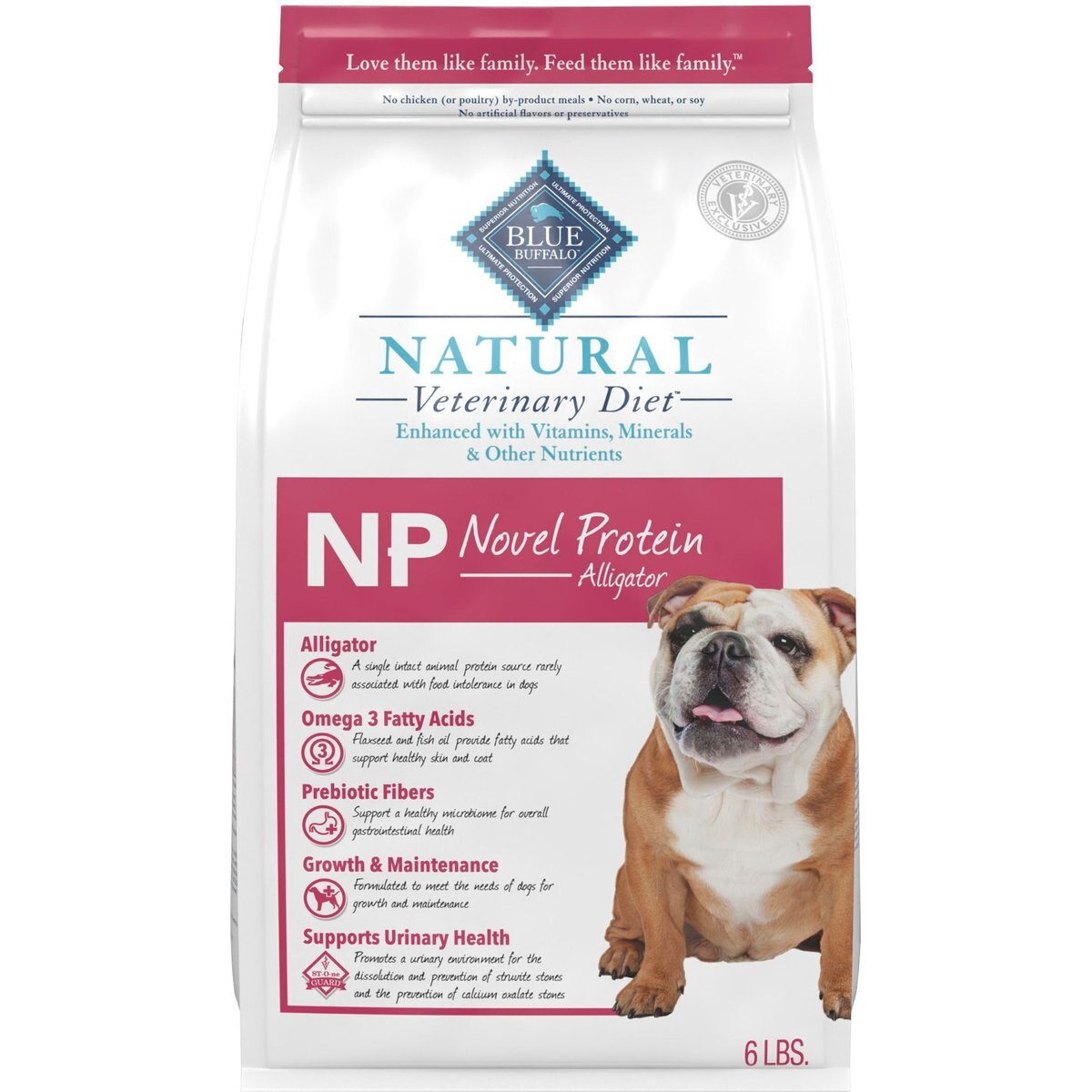 6-lb bag NP Novel Protein Alligator Grain-Free Dry Dog Food Blue Buffalo Natural Veterinary Diet