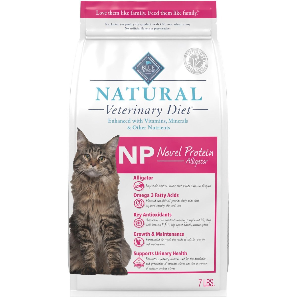 7-lb bag NP Novel Protein Alligator Grain-Free Dry Cat Food Blue Buffalo Natural Veterinary Diet
