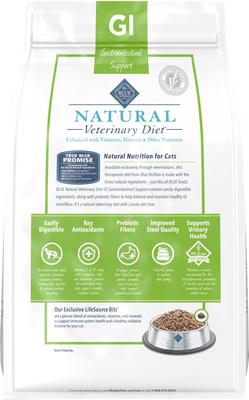 Show full view: Blue Buffalo Natural Veterinary Diet GI Gastrointestinal Support Grain-Free Dry Cat Food, 7-lb bag slide 3 of 13