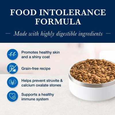 Show full view: Blue Buffalo Natural Veterinary Diet HF Hydrolyzed for Food Intolerance Grain-Free Dry Dog Food, 6-lb bag slide 4 of 13