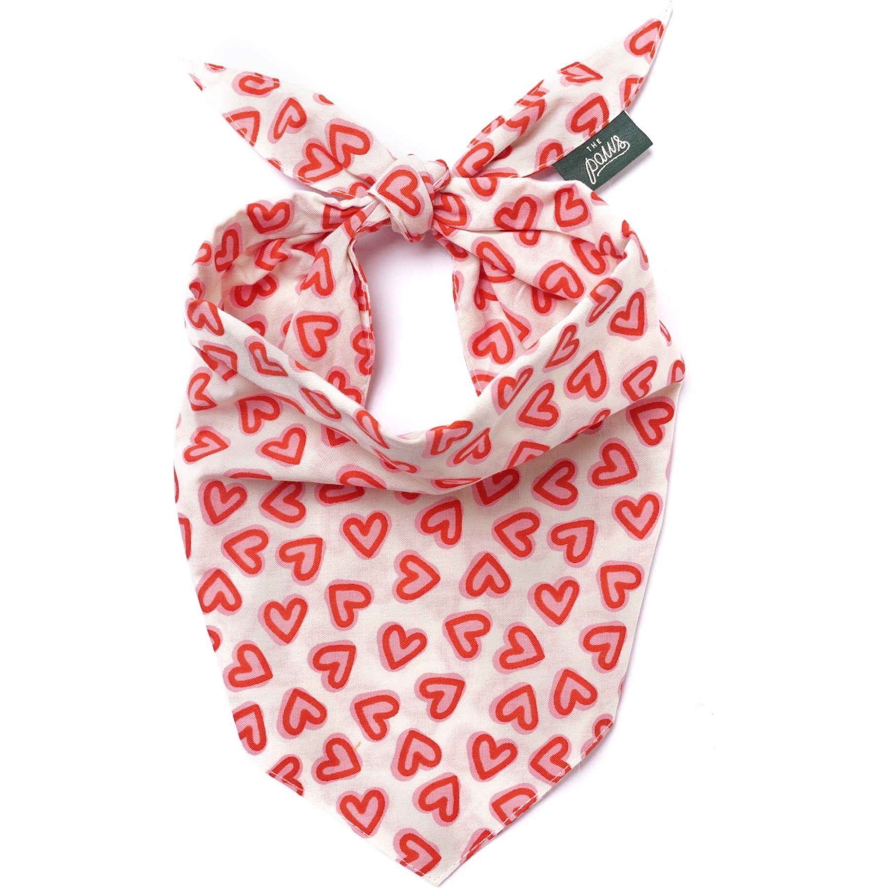 The Paws Valentine's Day Lover Dog & Cat Bandana, Pink, X-Large