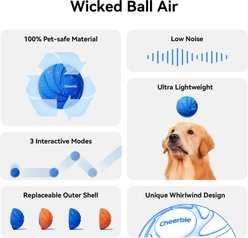 Cheerble Wicked Ball Air ETPU Waterproof Motion Active Automatic Interactive Dog Ball, Blue slide 2 of 9