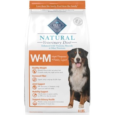 Blue Buffalo Natural Veterinary Diet Blue Buffalo Natural Veterinary Diet W+M Weight Management + Mobility Support Dry Dog Food, 6-lb bag