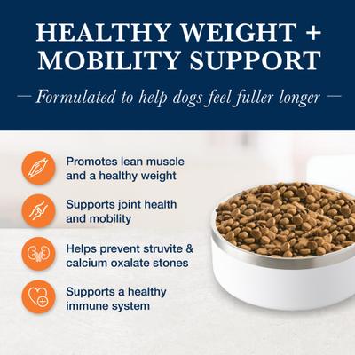 Show full view: Blue Buffalo Natural Veterinary Diet W+M Weight Management + Mobility Support Dry Dog Food, 22-lb bag slide 4 of 11