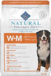 Blue Buffalo Natural Veterinary Diet W+M Weight Management + Mobility Support Dry Dog Food, 22-lb bag
