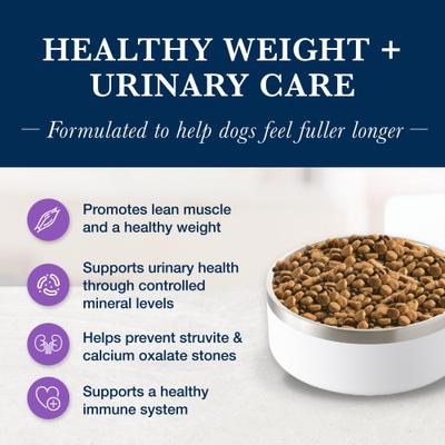 Show full view: Blue Buffalo Natural Veterinary Diet W+U Weight Management + Urinary Care Dry Dog Food, 22-lb bag slide 4 of 11