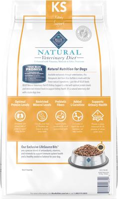 Show full view: Blue Buffalo Natural Veterinary Diet KS Kidney Support Dry Dog Food, 6-lb bag slide 3 of 11