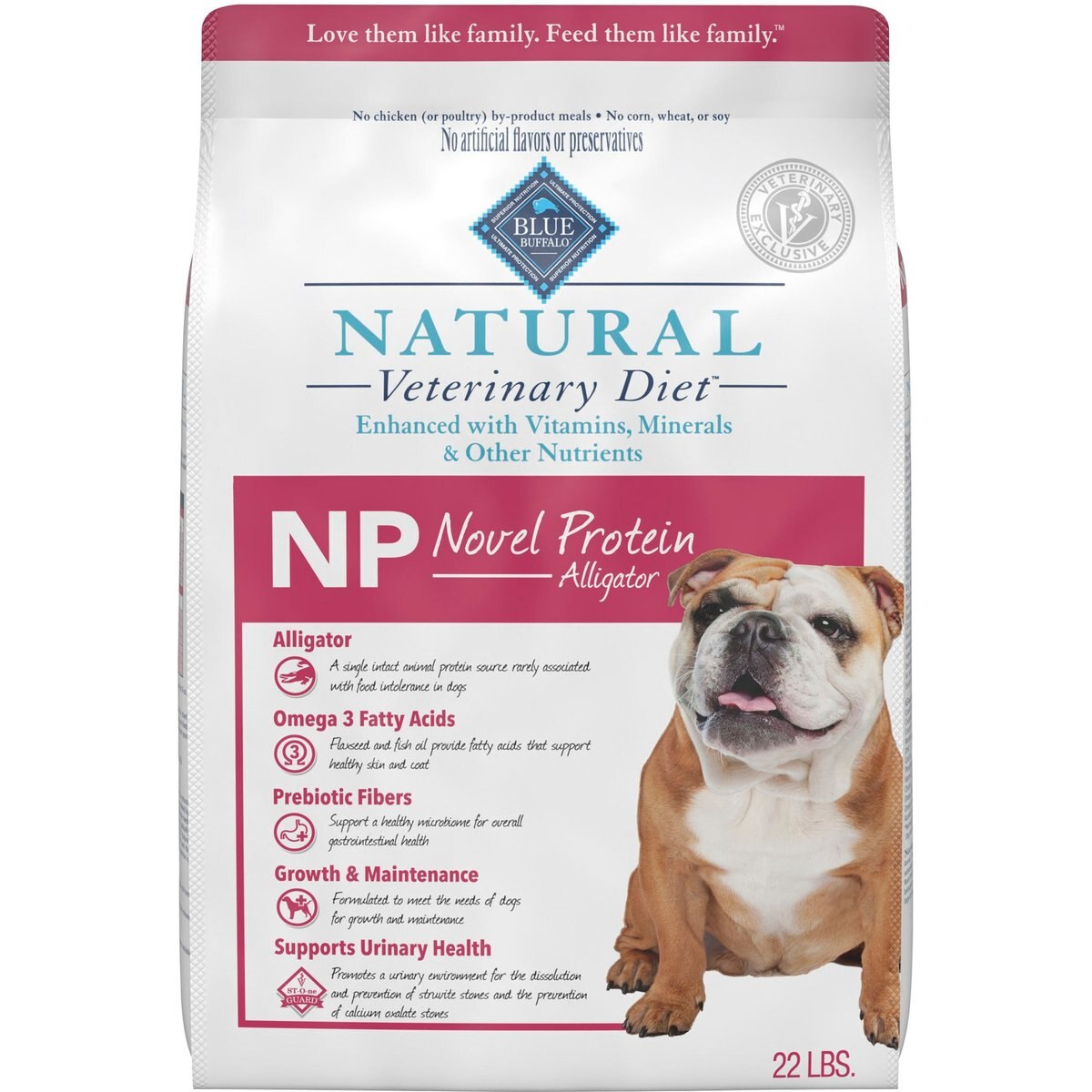 22-lb bag NP Novel Protein Alligator Grain-Free Dry Dog Food Blue Buffalo Natural Veterinary Diet