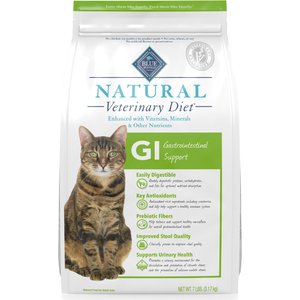 Blue Buffalo Natural Veterinary Diet GI Gastrointestinal Support Grain-Free Dry Cat Food, 7-lb bag