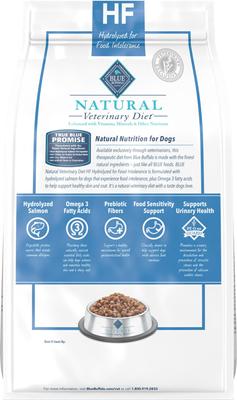 Show full view: Blue Buffalo Natural Veterinary Diet HF Hydrolyzed for Food Intolerance Grain-Free Dry Dog Food, 6-lb bag slide 3 of 13