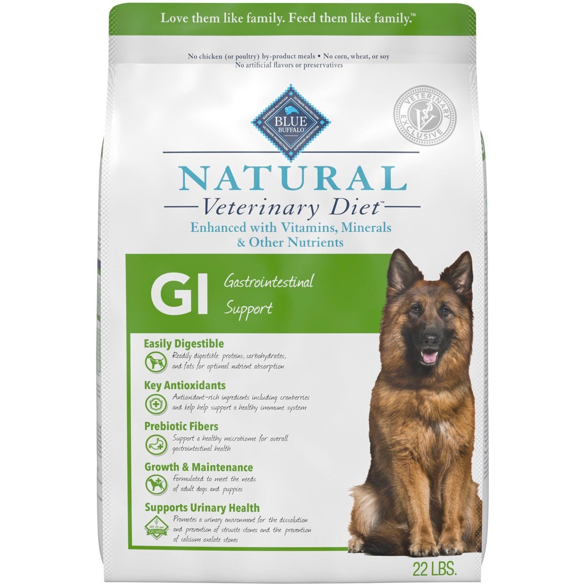 22-lb bag GI Gastrointestinal Support Dry Dog Food Blue Buffalo Natural Veterinary Diet