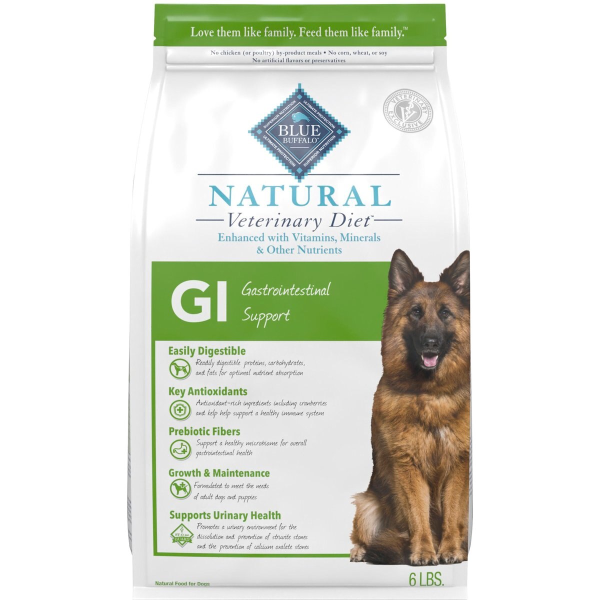 6-lb bag GI Gastrointestinal Support Dry Dog Food Blue Buffalo Natural Veterinary Diet