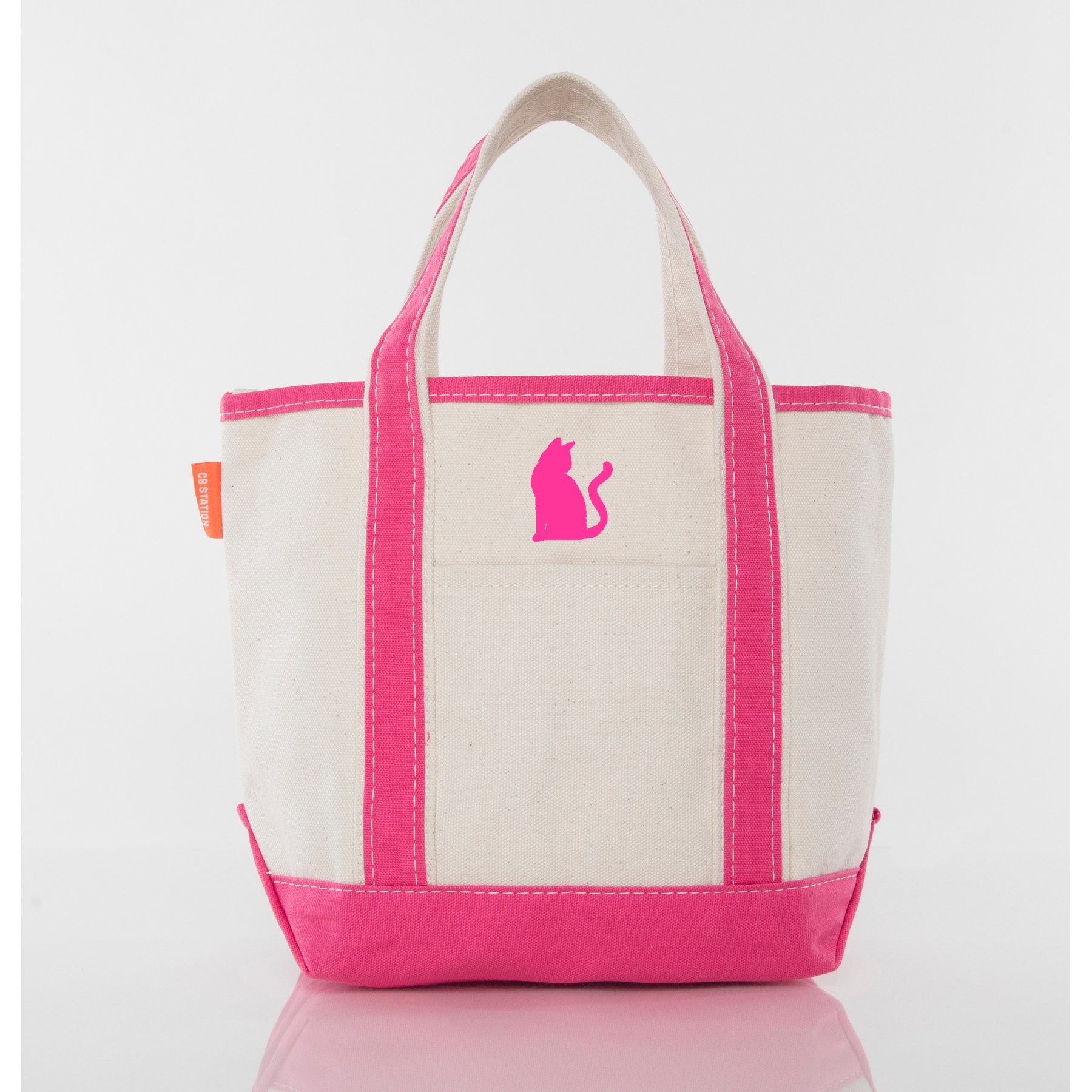 CB Station Handy Open Tote Bag, Small, Hot Pink, Cat