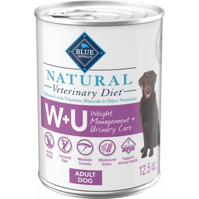 Blue Buffalo Natural Veterinary Diet 12.5-oz W+U Weight Management + Urinary Care Grain-Free Canned Dog Food Blue Buffalo Natural Veterinary Diet case of 12