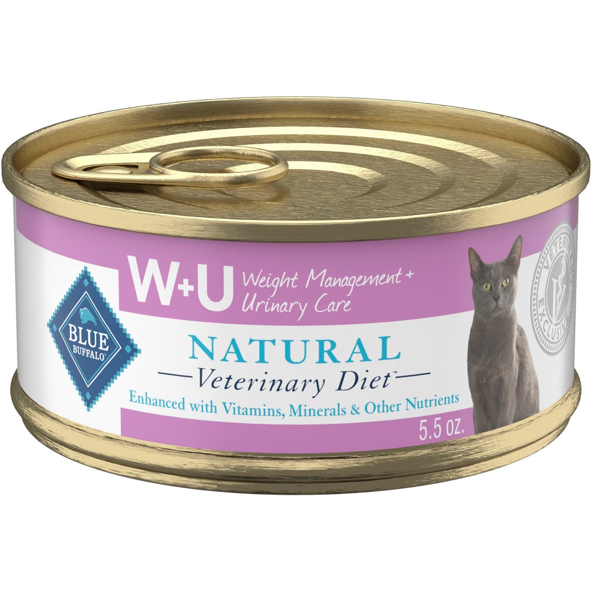 5.5-oz W+U Weight Management + Urinary Care Grain-Free Canned Cat Food Blue Buffalo Natural Veterinary Diet case of 24