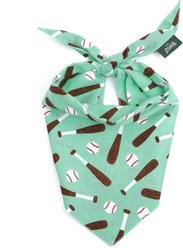 The Paws Batter Up Dog Bandana, Green, X-Large