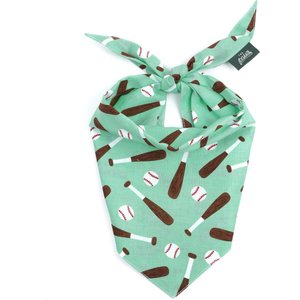 The Paws Batter Up Dog & Cat Bandana, Green, Medium