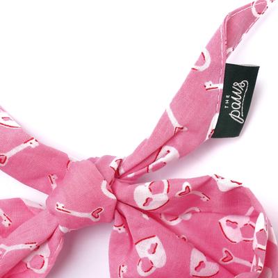 Show full view: The Paws Valentine's Day Love Lock Dog Bandana, Pink, Small slide 5 of 6