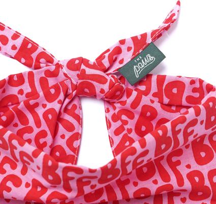 Show full view: The Paws Valentine's Day BFF Dog Bandana, Pink, Small slide 5 of 6