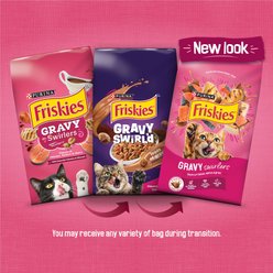 Friskies Gravy Swirlers Chicken & Salmon Flavor Dry Cat Food, 22-lb bag slide 2 of 8