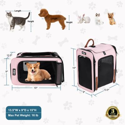 Show full view: EliteField Deluxe Airline-Approved Backpack Dog & Cat Carrier, Pink, Medium slide 5 of 8