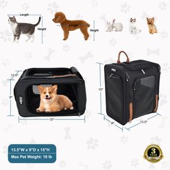 EliteField Deluxe Airline-Approved Backpack Dog & Cat Carrier, Black, Medium slide 2 of 6