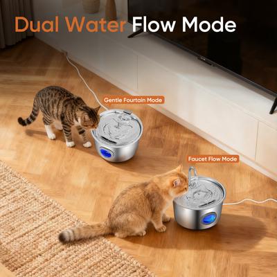 Show full view: Supet Automatic Stainless Steel Cat Water Fountain, 108-oz / 3.2-L slide 7 of 9