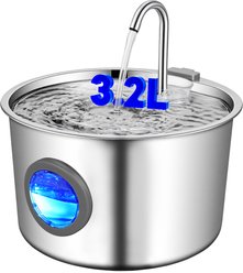 Supet Automatic Stainless Steel Cat Water Fountain, 108-oz / 3.2-L