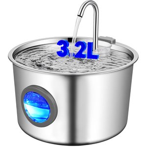 Supet Automatic Stainless Steel Cat Water Fountain, 108-oz / 3.2-L