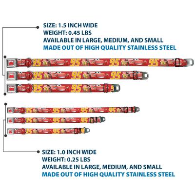 Show full view: Buckle-Down Disney Cars Lightning McQueen Smiling Pose Dog Collar, Medium: 11 to 16.5-in neck, 1-in wide slide 3 of 8