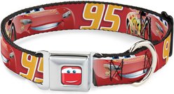 Buckle-Down Disney Cars Lightning McQueen Smiling Pose Dog Collar, Medium: 11 to 16.5-in neck, 1-in wide