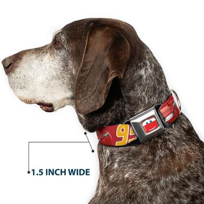 Show full view: Buckle-Down Disney Cars Lightning McQueen Smiling Pose Dog Collar, Medium: 11 to 16.5-in neck, 1-in wide slide 7 of 8