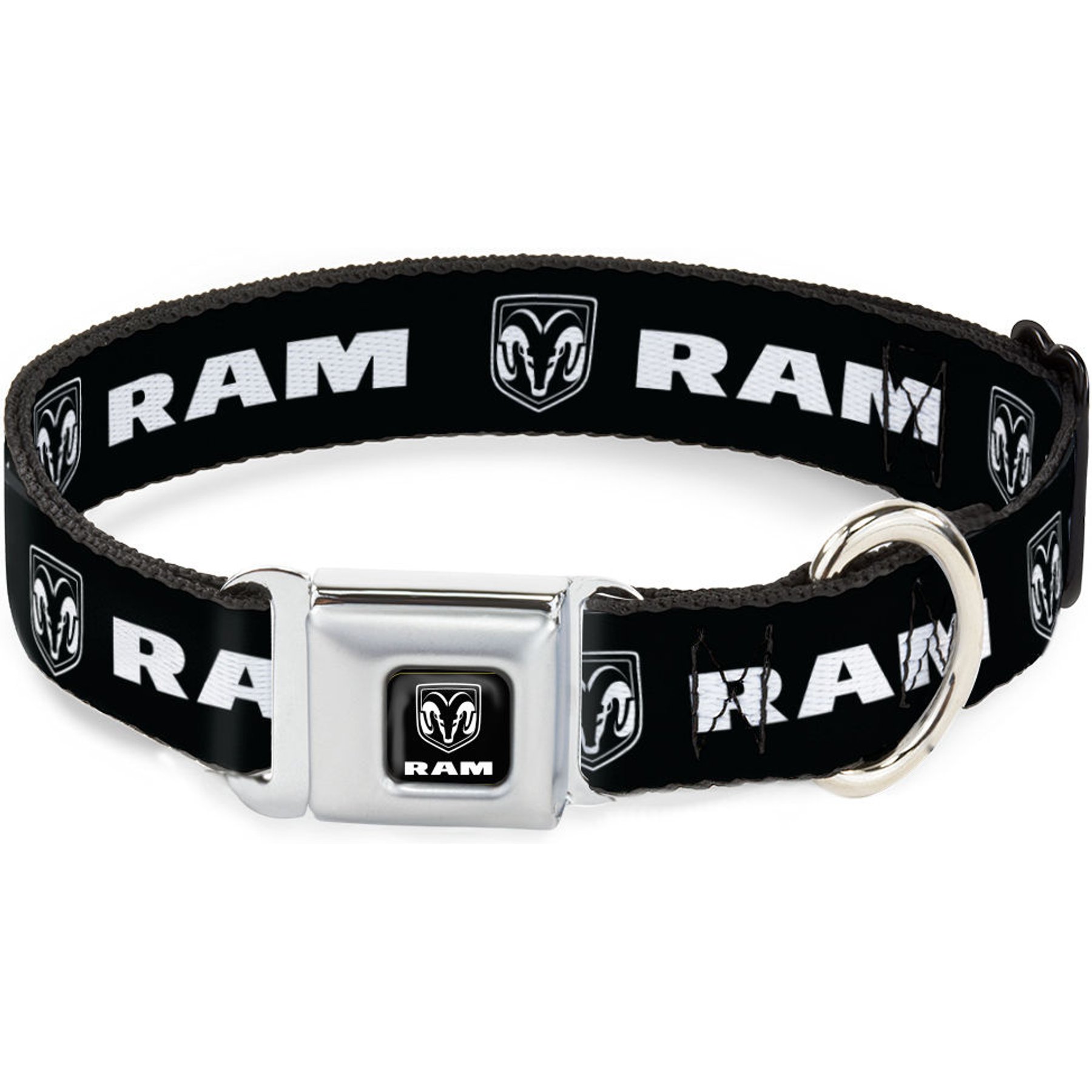 Buckle-Down Dodge Ram Shield Logo Dog Collar, Large: 15 to 24-in neck, 1-in wide