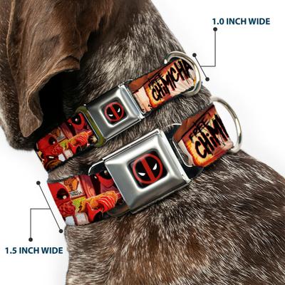 Show full view: Buckle-Down Marvel Comics Deadpool Dynamite Chimichanga Dog Collar, Small: 13 to 17-in neck, 1.5-in wide slide 2 of 8