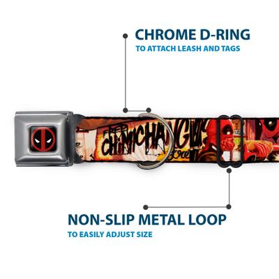 Show full view: Buckle-Down Marvel Comics Deadpool Dynamite Chimichanga Dog Collar, Small: 13 to 17-in neck, 1.5-in wide slide 5 of 8