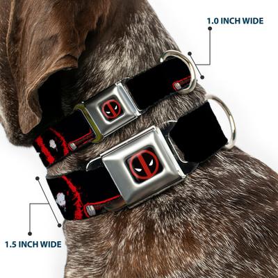 Show full view: Buckle-Down Marvel Comics Deadpool Action Poses Dog Collar, Large: 20 to 31-in neck, 1.5-in wide slide 3 of 9