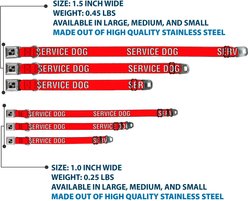 Buckle-Down Service Dog Text Dog Collar, Large: 15 to 24-in neck, 1-in wide slide 2 of 8