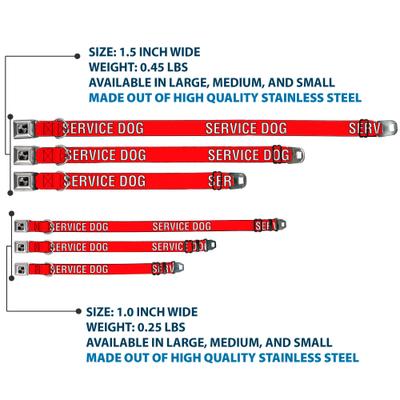 Show full view: Buckle-Down Service Dog Text Dog Collar, Medium: 16 to 23-in neck, 1.5-in wide slide 4 of 9