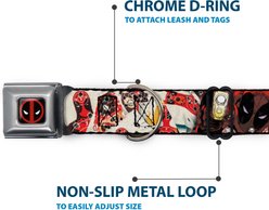 Buckle-Down Marvel Comics Deadpool Shooting Targets Dog Collar, Medium: 11 to 16.5-in neck, 1-in wide slide 2 of 8