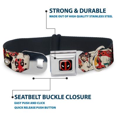 Show full view: Buckle-Down Marvel Comics Deadpool Shooting Targets Dog Collar, Small: 9.5 to 13-in neck, 1-in wide slide 4 of 8