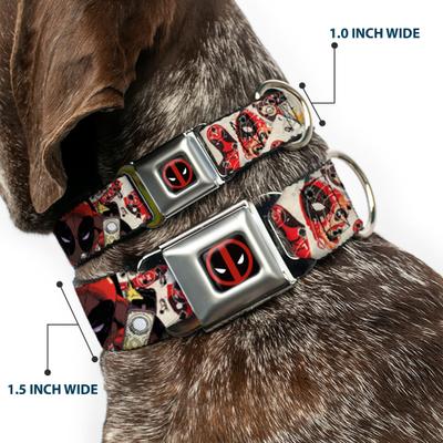Show full view: Buckle-Down Marvel Comics Deadpool Shooting Targets Dog Collar, Small: 9.5 to 13-in neck, 1-in wide slide 2 of 8