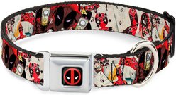 Buckle-Down Marvel Comics Deadpool Shooting Targets Dog Collar, Small: 9.5 to 13-in neck, 1-in wide